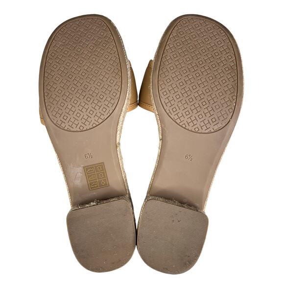 Tory Burch Women’s Fleming Tan Leather Espadrille Slide Sandal Size US 6.5 - Picture 9 of 11